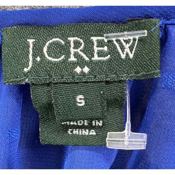 J Crew Blouse Womens S Cobalt Blue Sheer Swiss Dot Keyhole Popover Top Preppy - Picture 12 of 14